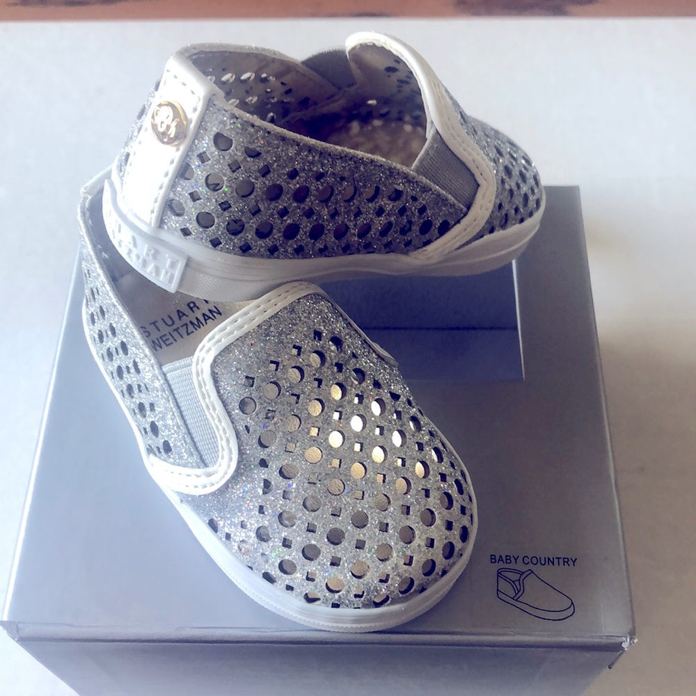 Stuart Weitzman Baby Country Silver Sneakers